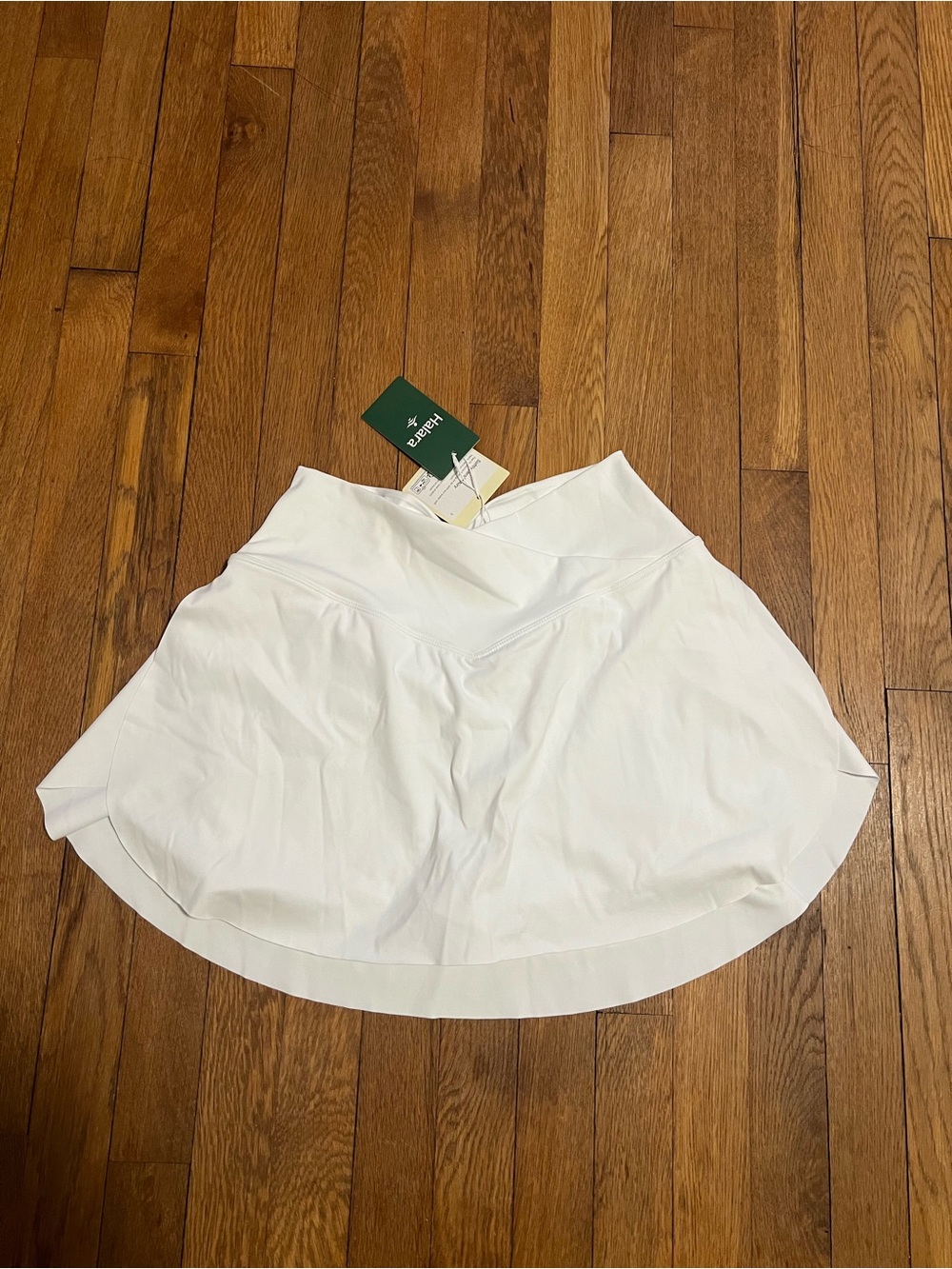 White athletic skirt with built in short